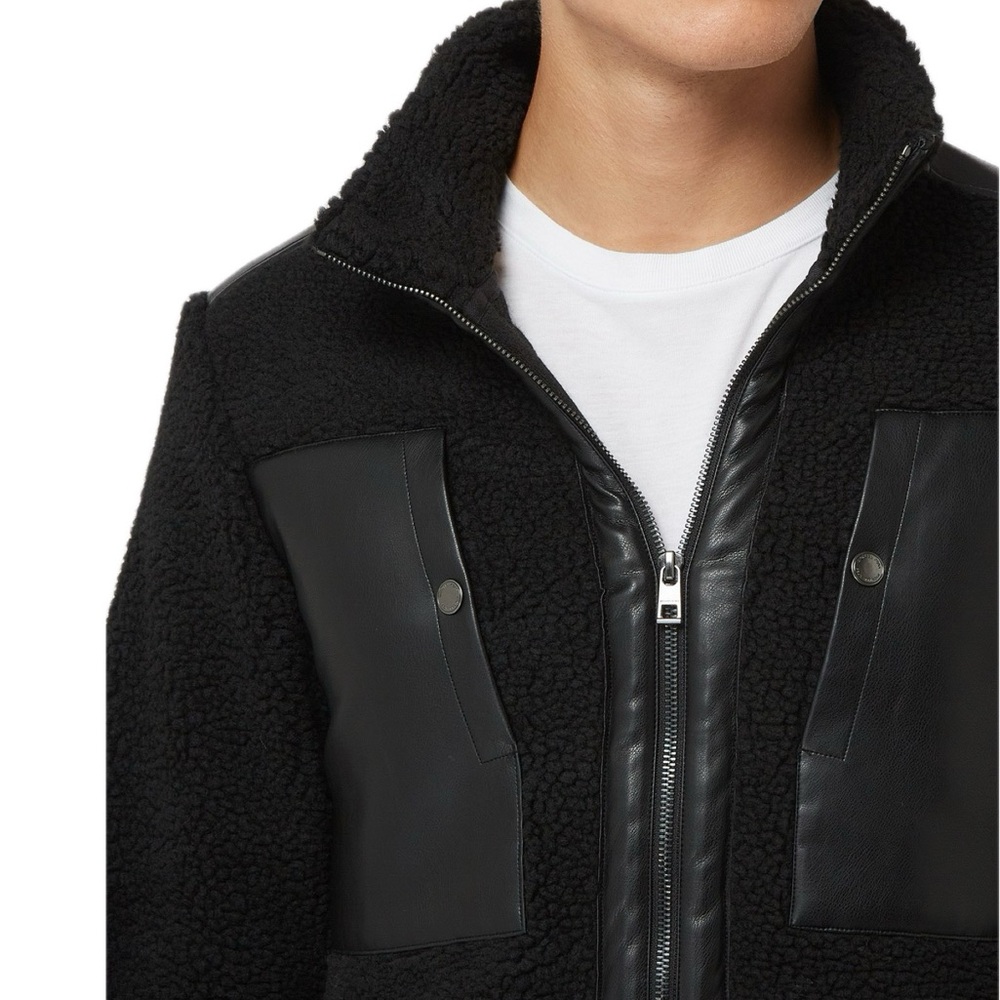 NWT MICHAEL KORS
Men's Sherpa-Fleece‎ Mixed-Media Jacket Black - Picture 4 of 16
